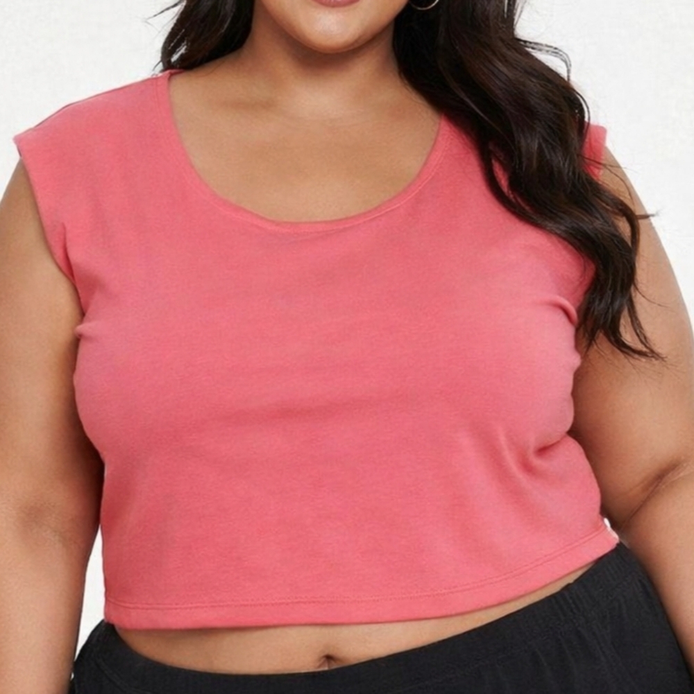 NWT Jockey Large Women's Vibrant Pink Crop Top
